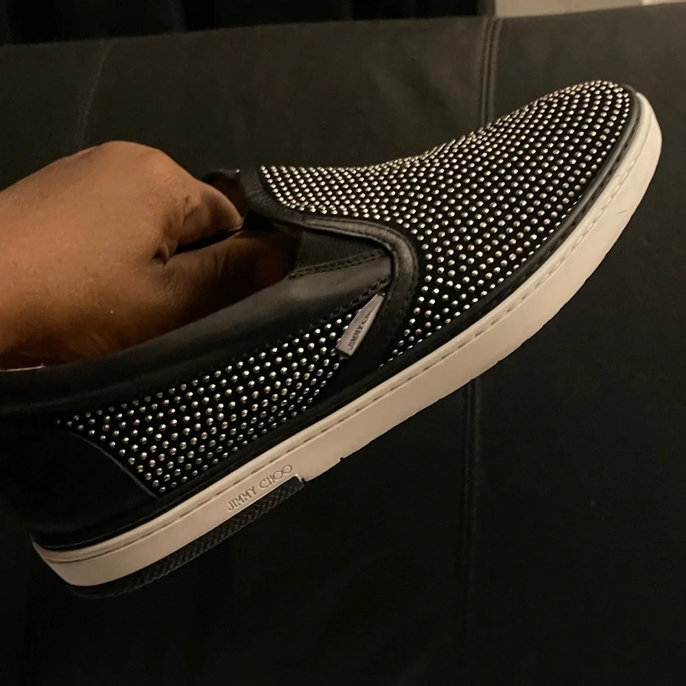 JIMMY CHOO Studded Black Slip-On Men's Shoes            SIZE 41EU /8US